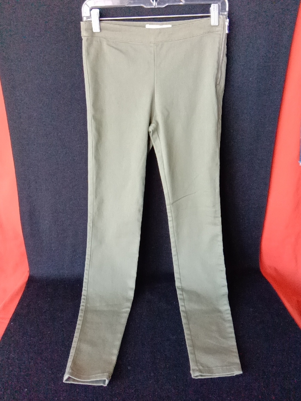 Slim Stretch Skinny Pants in Olive Green